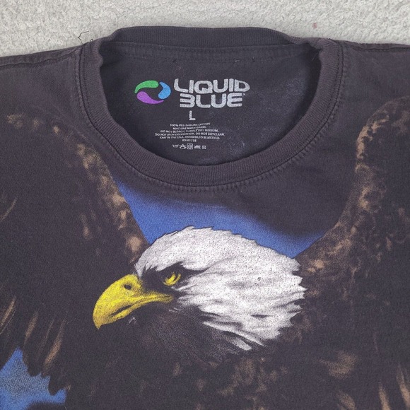 Liquid Blue American Bald Eagle USA T-Shirt Large 2006 Double Sided Patriotic - Picture 2 of 10